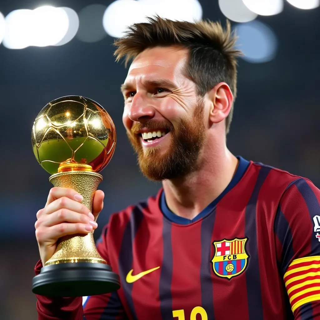 Lionel Messi nâng cao Quả bóng Vàng thứ 6 trong sự nghiệp