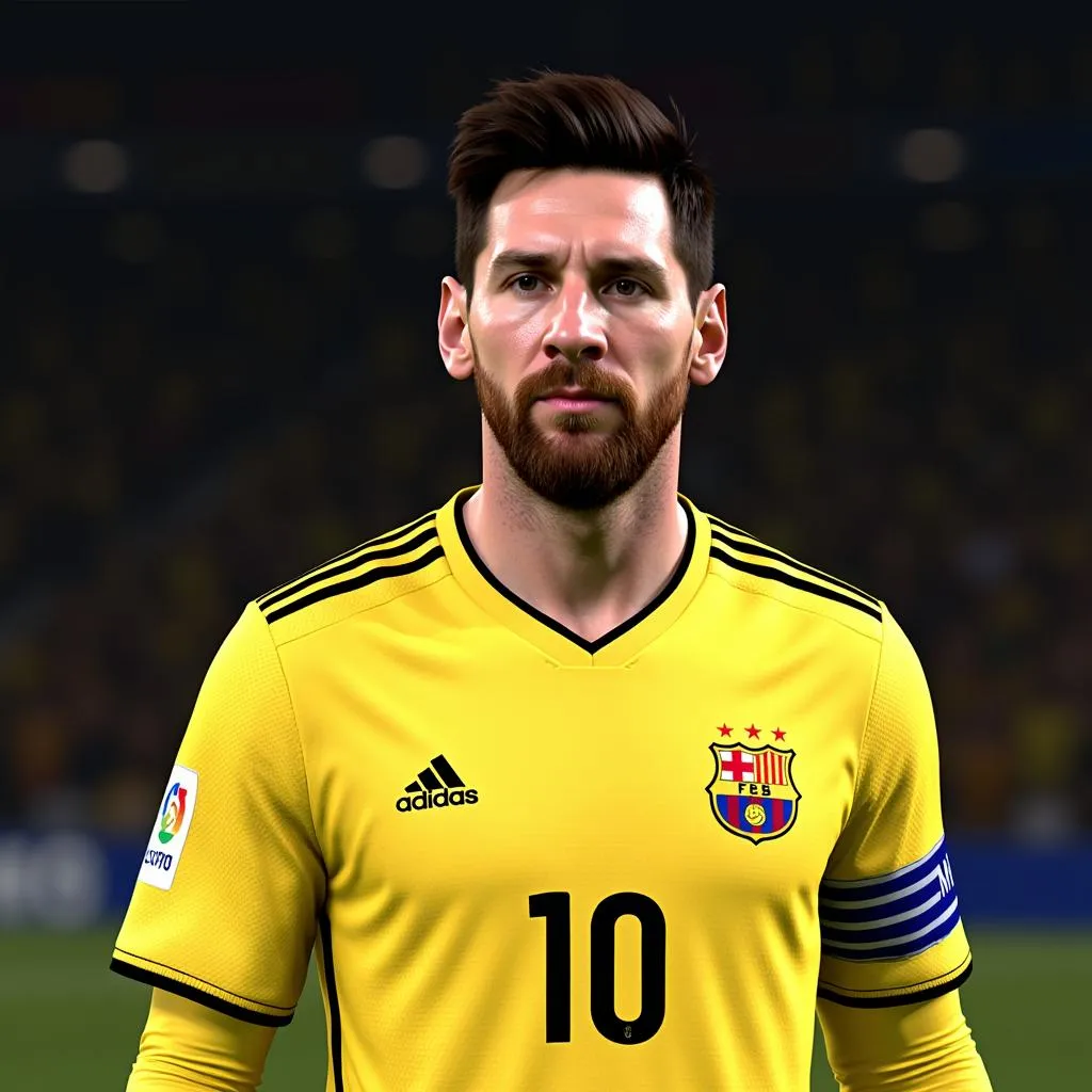 Hình ảnh Lionel Messi trong PES 2020 với định dạng PNG