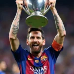 Lionel Messi Celebrates Champions League Victory