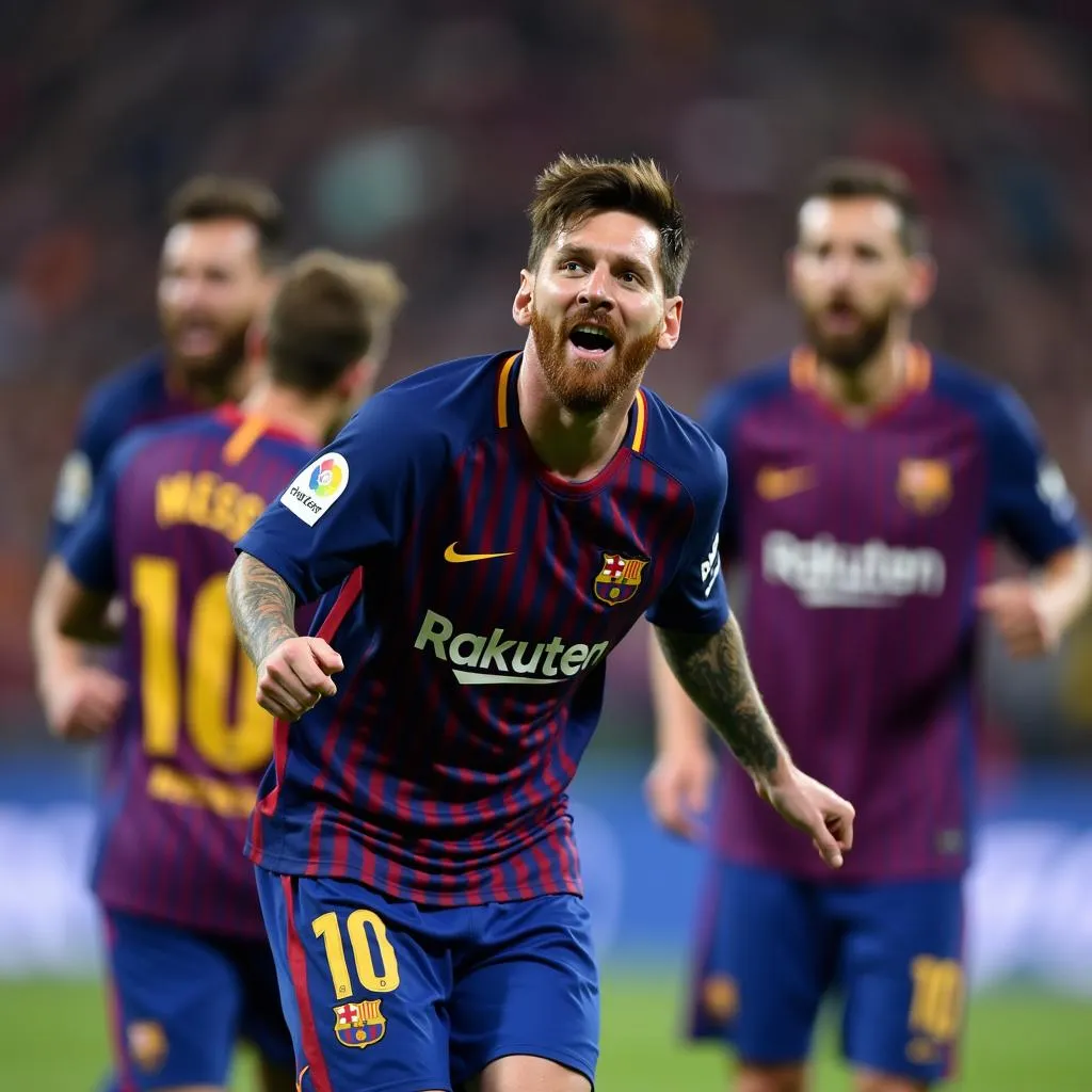 Ảnh Messi năm 2018 trong trận chung kết Champions League