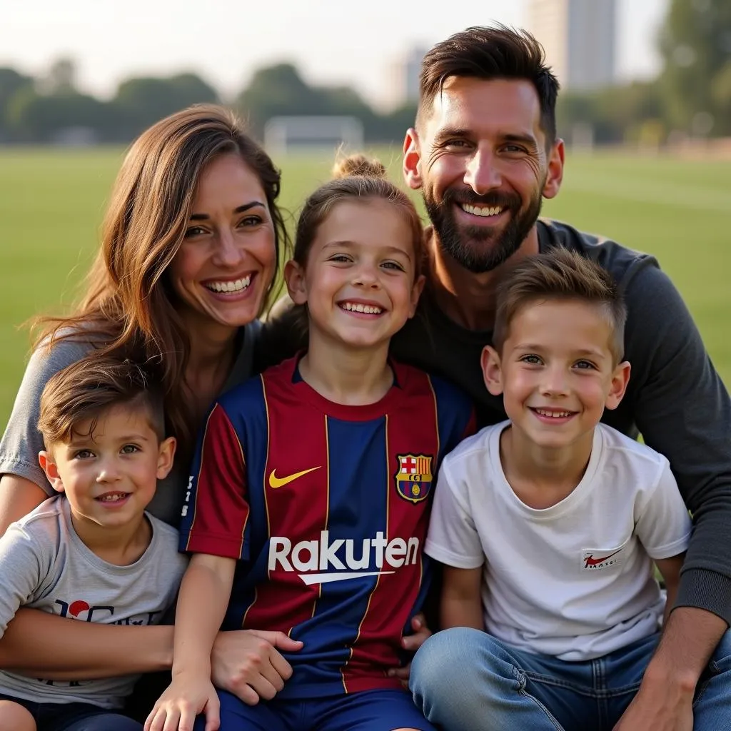 Messi with his family in a happy moment in 2019