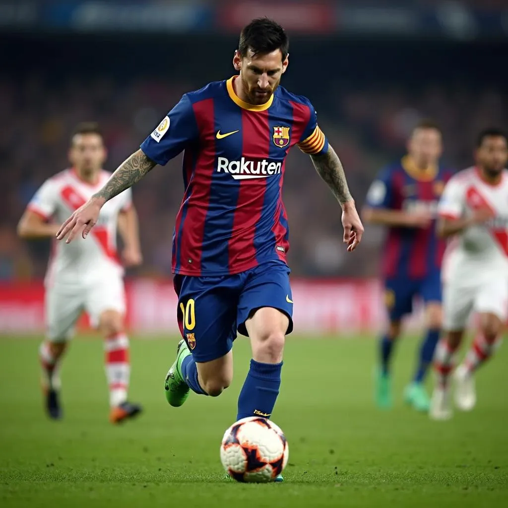 Hình ảnh Messi sút phạt trực tiếp