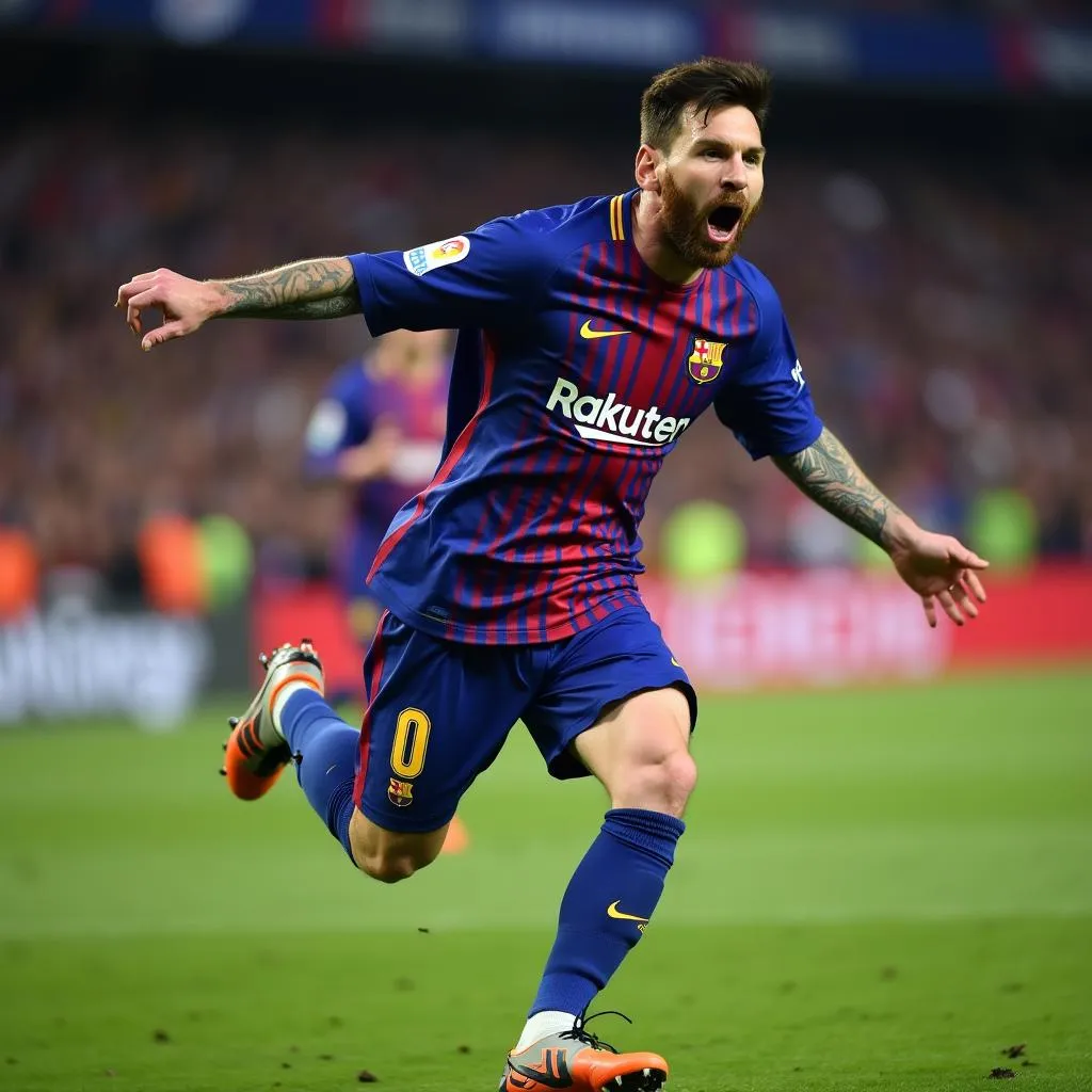 Messi ăn mừng bàn thắng