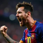 Lionel Messi ăn mừng bàn thắng