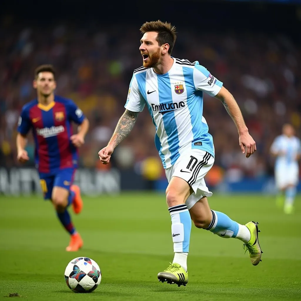 Lionel Messi ăn mừng bàn thắng