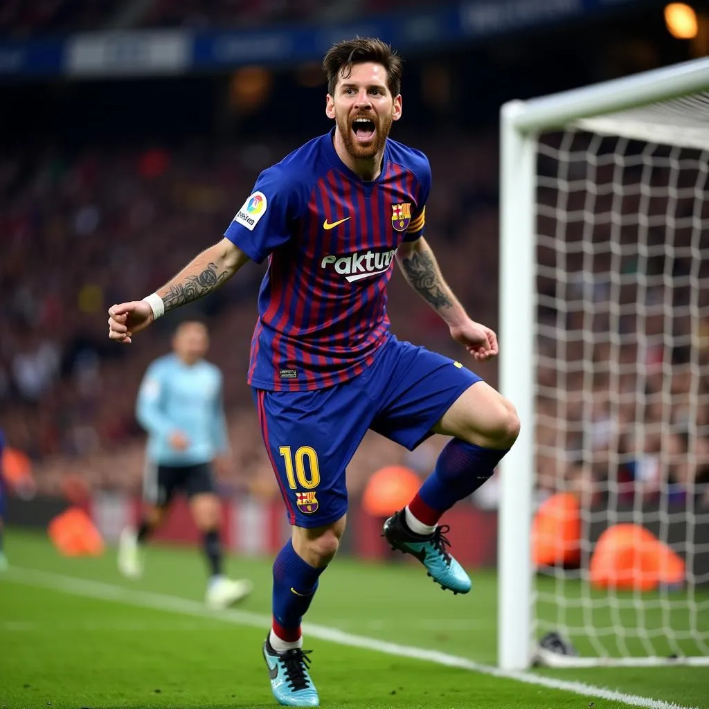 Lionel Messi ăn mừng bàn thắng