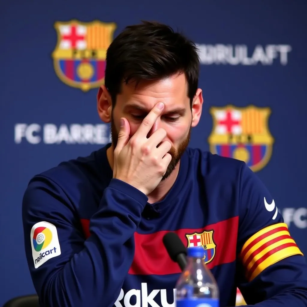 Messi chia tay Barcelona trong nước mắt