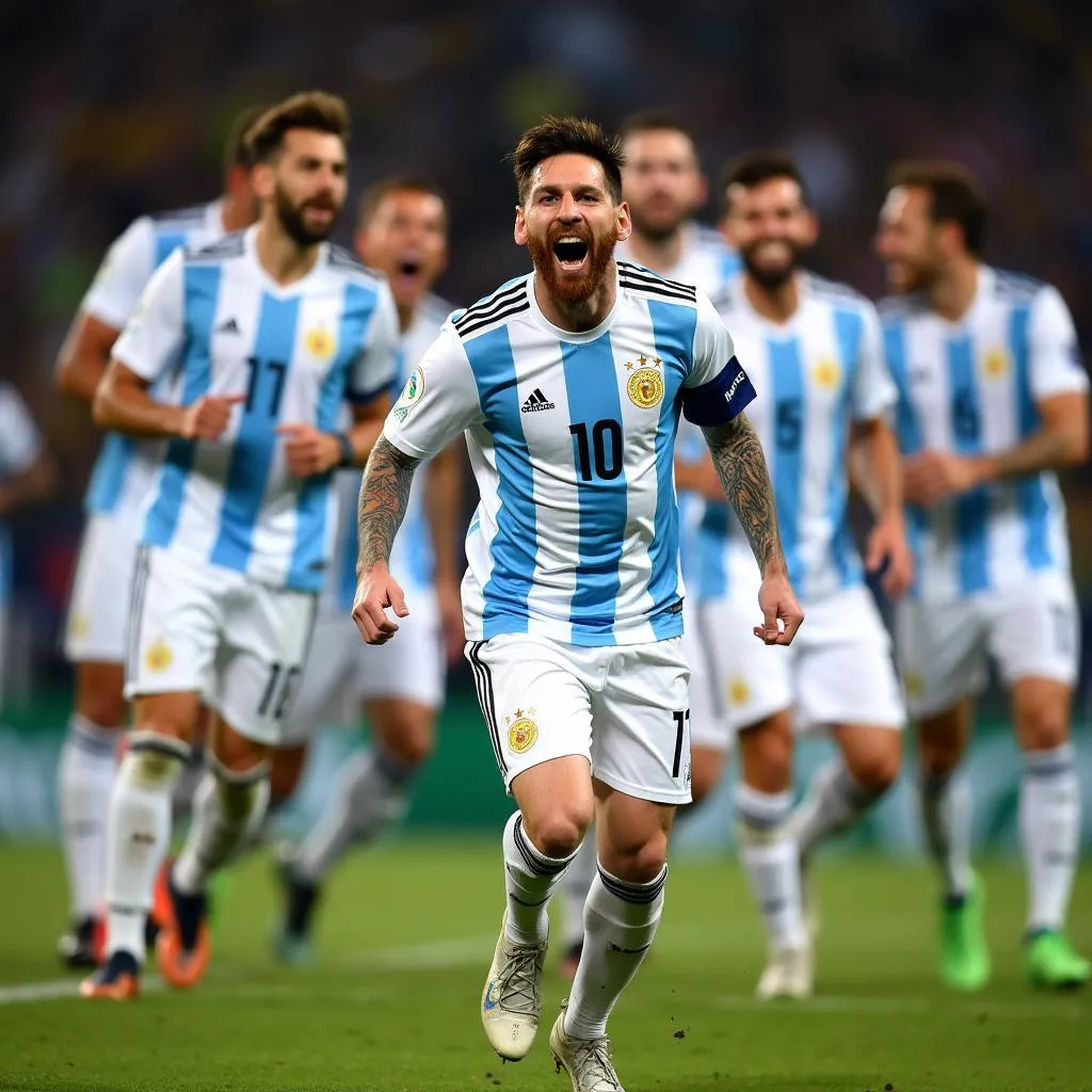 Messi ăn mừng bàn thắng tại Copa America 2019