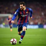 Ảnh bìa Messi FO3 với hình ảnh Messi cầm trái bóng