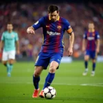 Lionel Messi thể hiện kỹ thuật điêu luyện