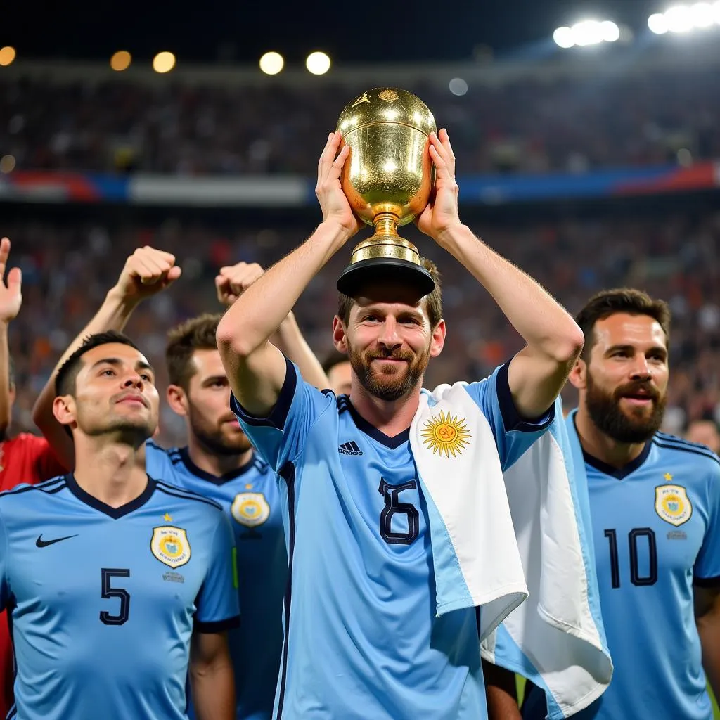 Messi nâng cao chiếc cúp Copa America