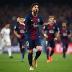 Lionel Messi celebrating a goal for PSG