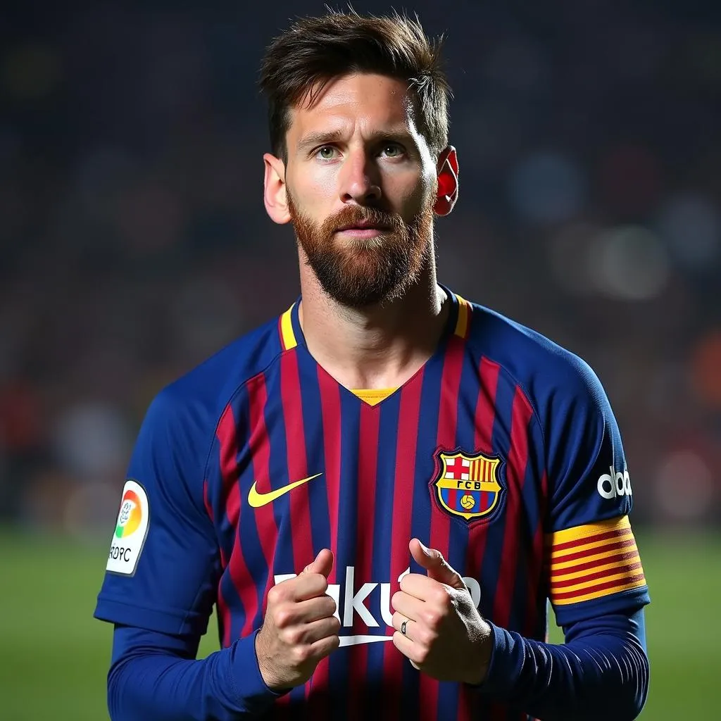 Messi xuất hiện trên poster quảng cáo cho thương hiệu thể thao nổi tiếng.