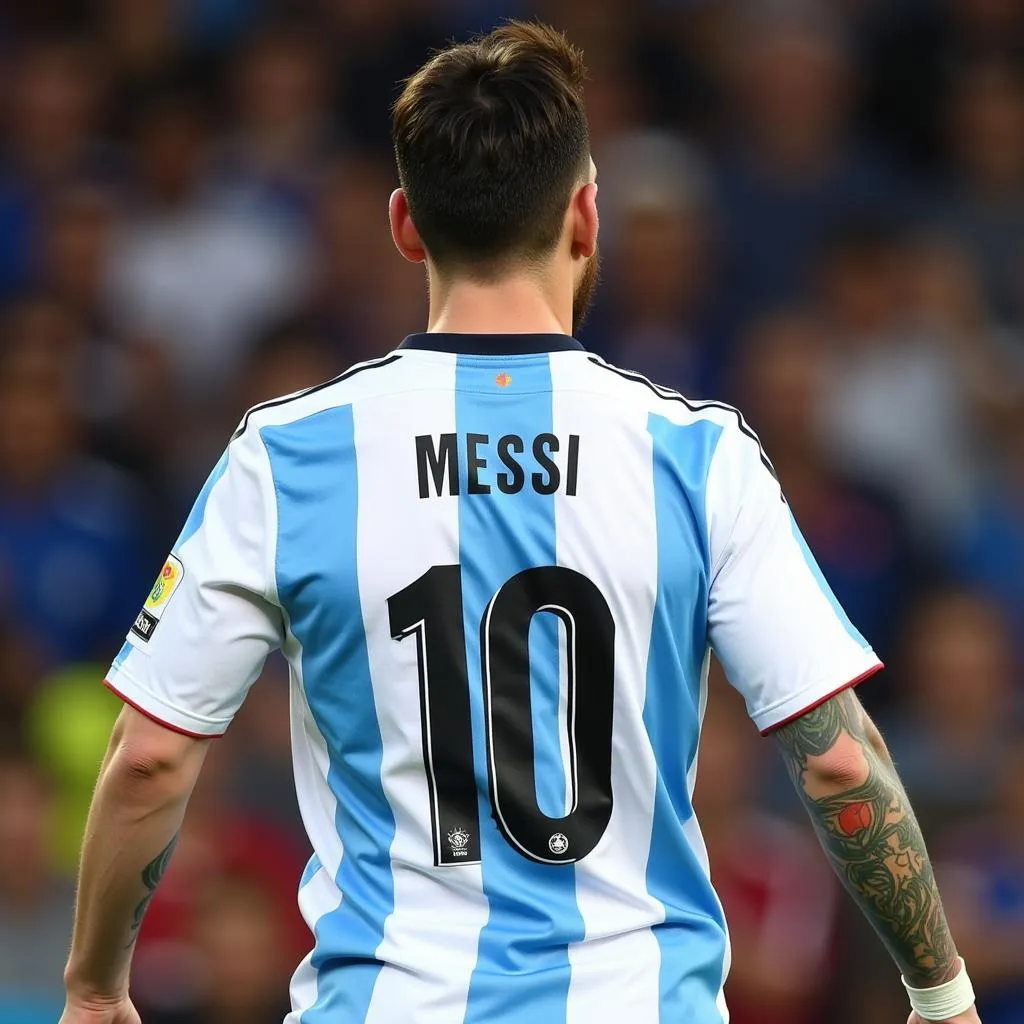 Lionel Messi với số áo 10 huyền thoại của Argentina