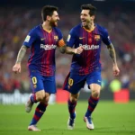 Messi và Suarez trong màu áo Barcelona