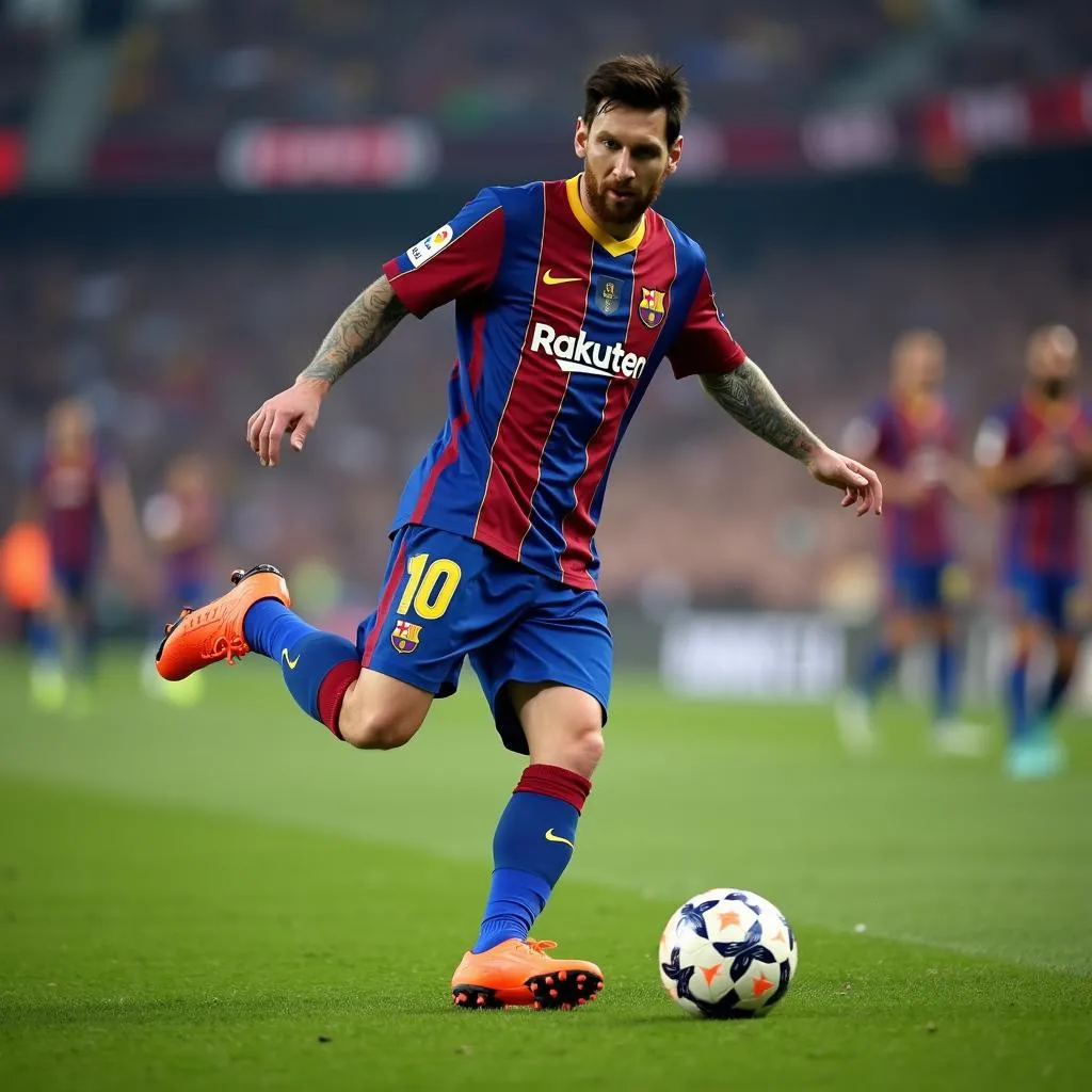 Messi thực hiện cú sút phạt trực tiếp