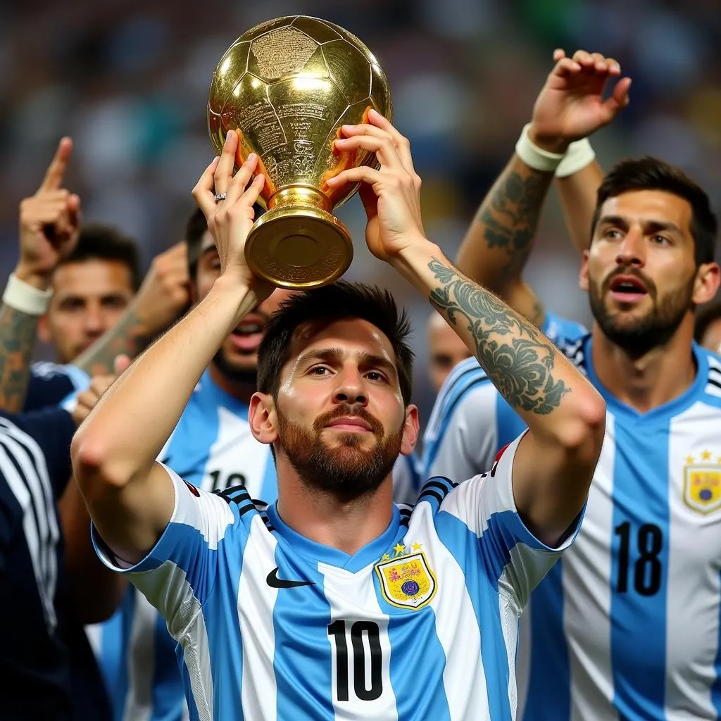 Messi nâng cao chức vô địch Copa America cùng đội tuyển Argentina