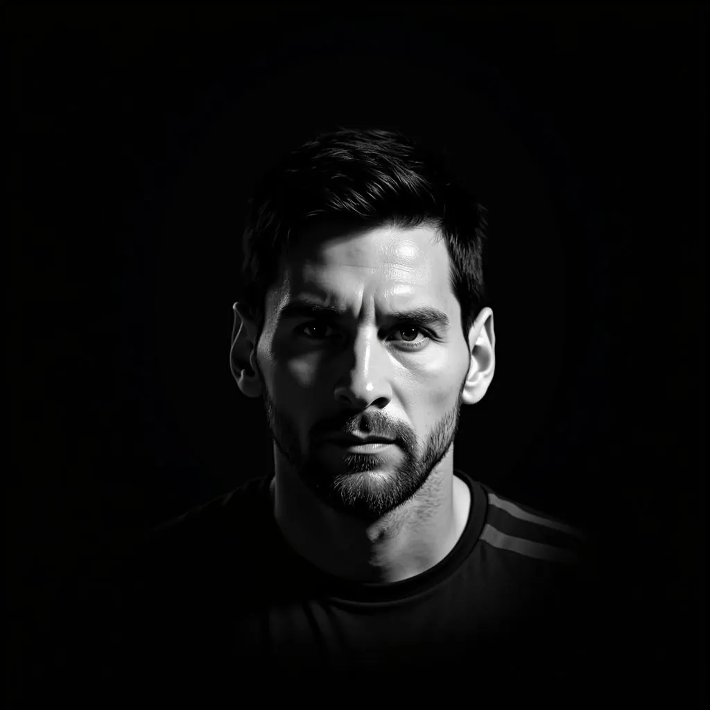 Lionel Messi black and white wallpaper