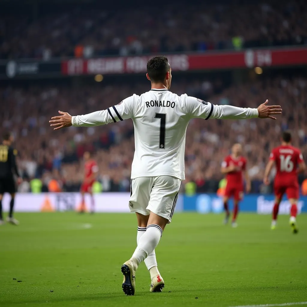 Ronaldo ăn mừng bàn thắng đẹp mắt