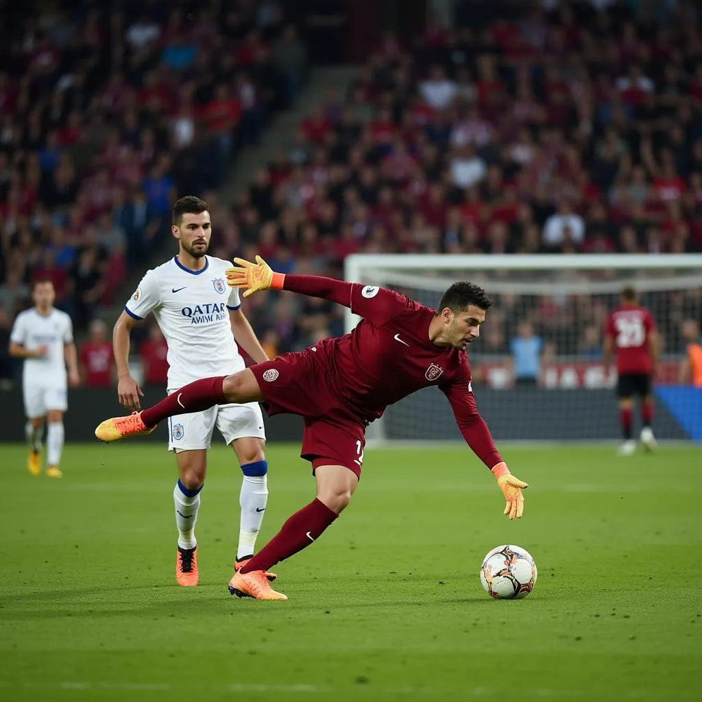 Thủ môn U23 Qatar cản phá penalty