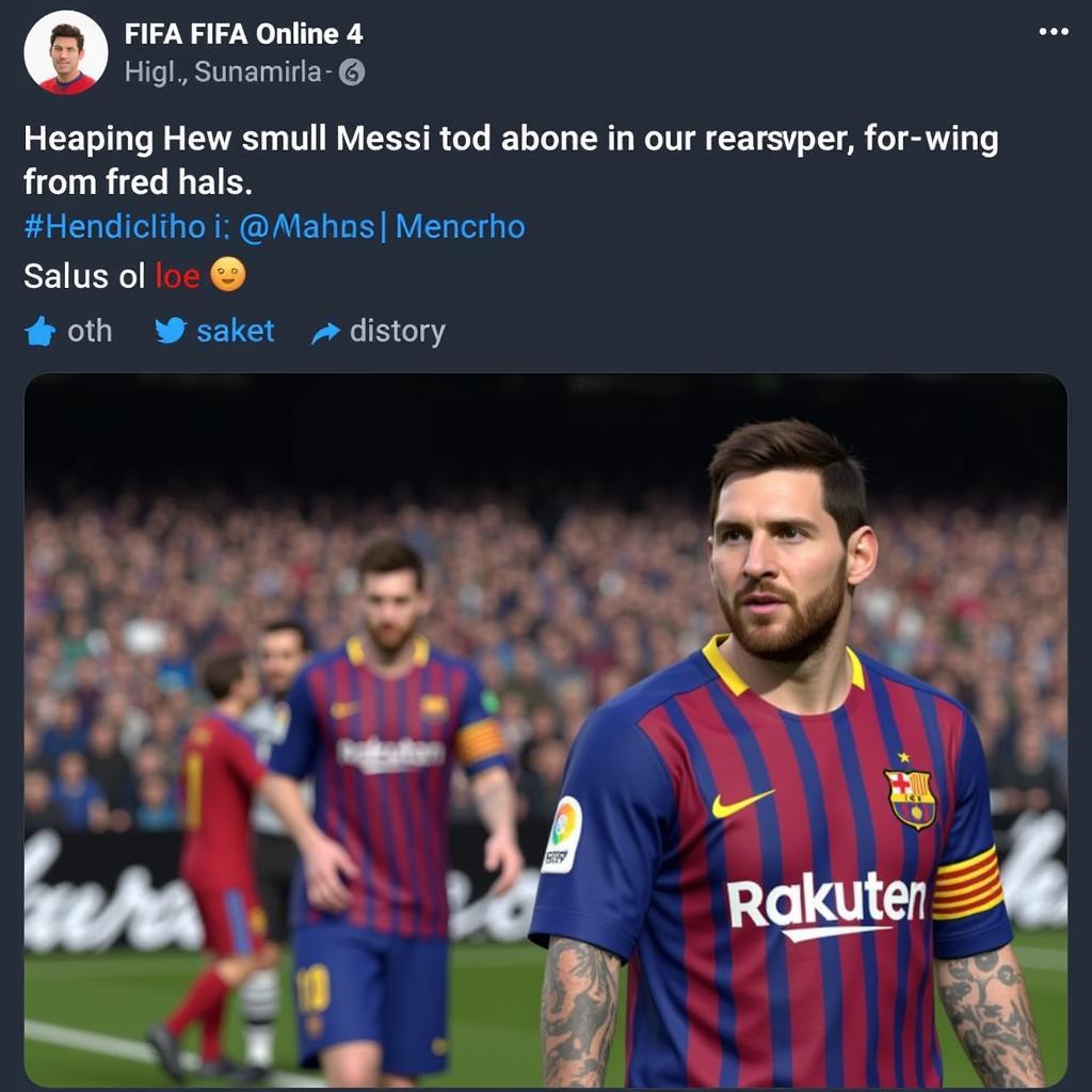 Chia sẻ ảnh Messi FO4 trên Facebook