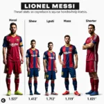 So sánh chiều cao của Messi với các cầu thủ nổi tiếng khác