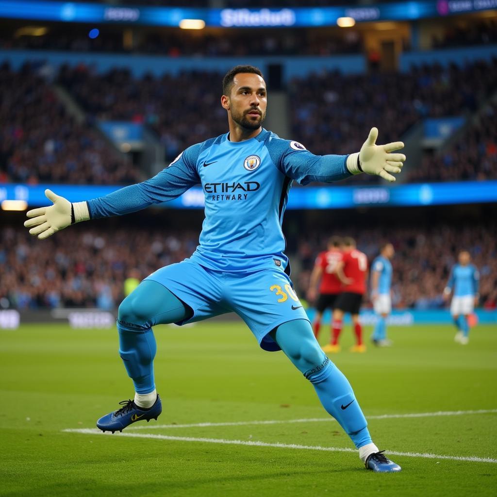 Claudio Bravo trong màu áo Man City mùa giải 2017