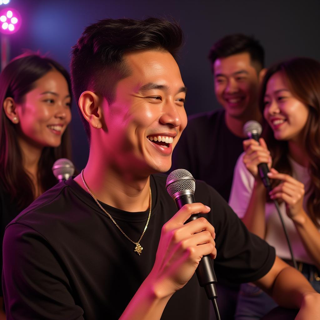 Đặng Văn Lâm hát karaoke cùng bạn bè