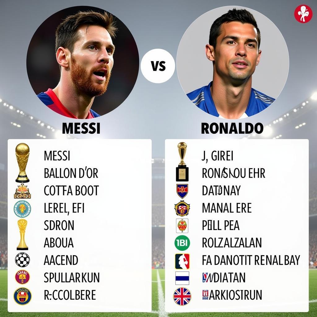 Danh hiệu cá nhân của Messi và Ronaldo