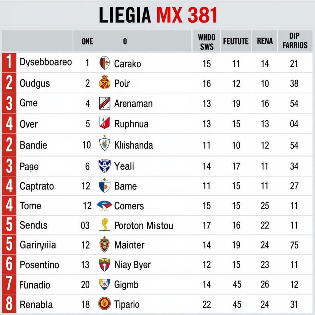 Bảng xếp hạng Liga MX - Kết quả giải Mexico