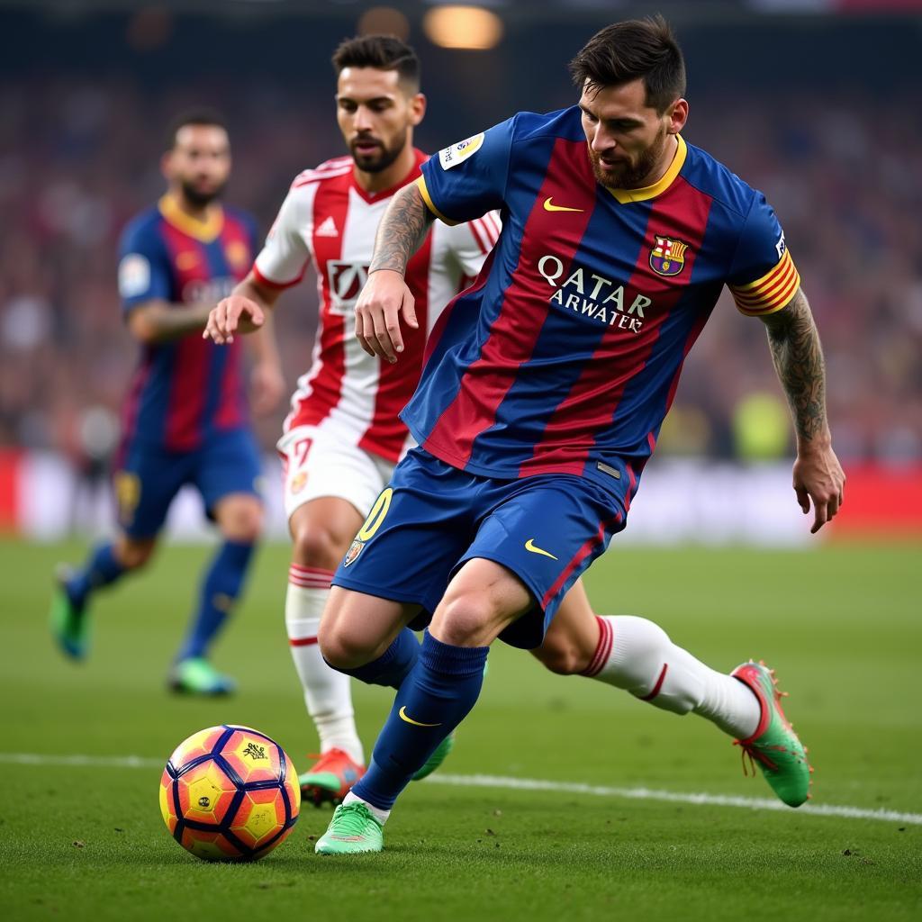 Leo Messi FO4 thể hiện kỹ năng siêu phàm trong game FIFA Online 4