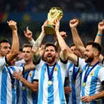 Messi nâng cao cúp vàng World Cup