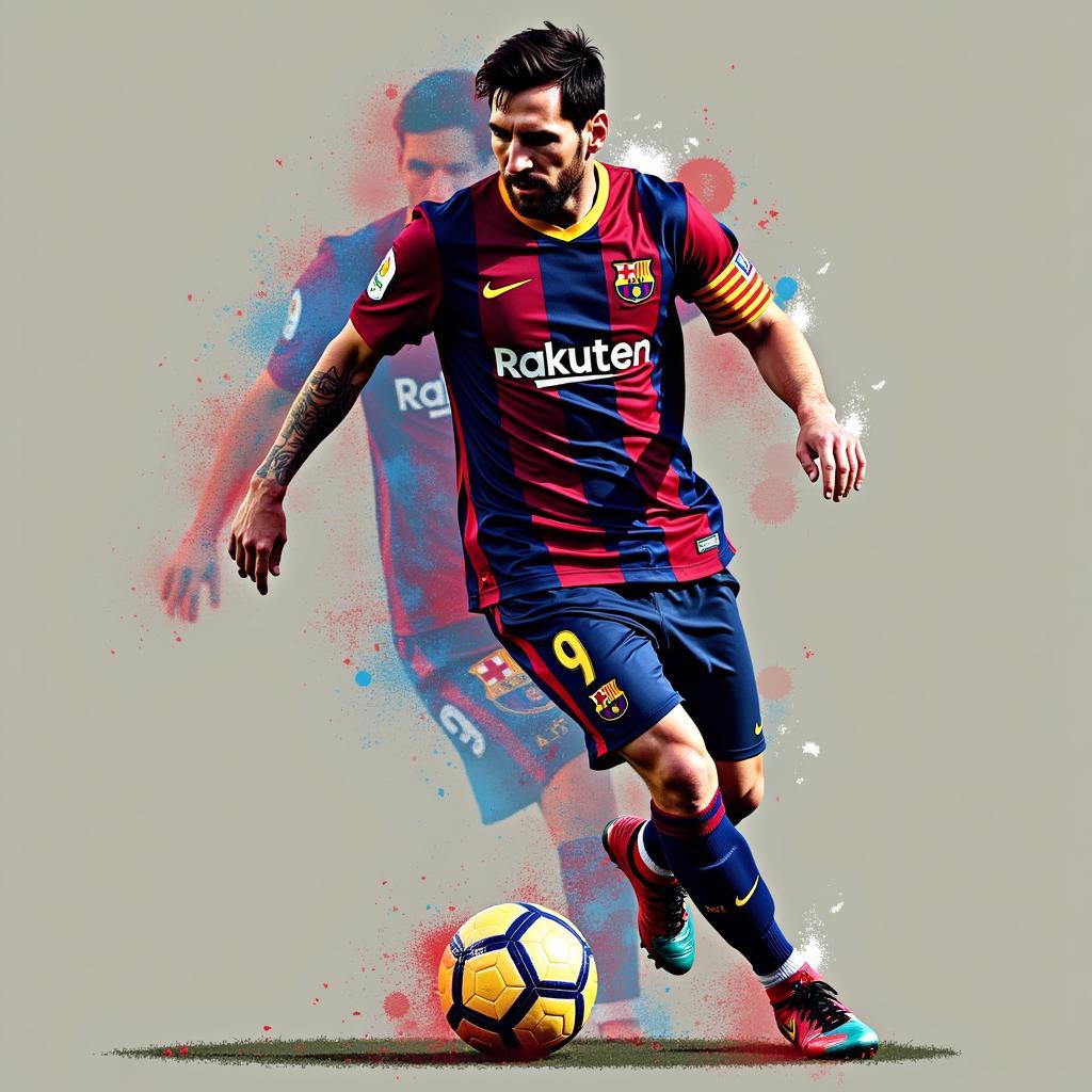 Hình nền nghệ thuật Lionel Messi 2019 độ phân giải 1366x768