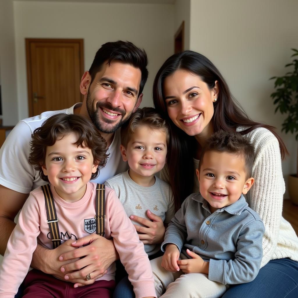 Lionel Messi, Antonela Roccuzzo and their children