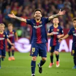 Mateo Lionel Messi ăn mừng bàn thắng