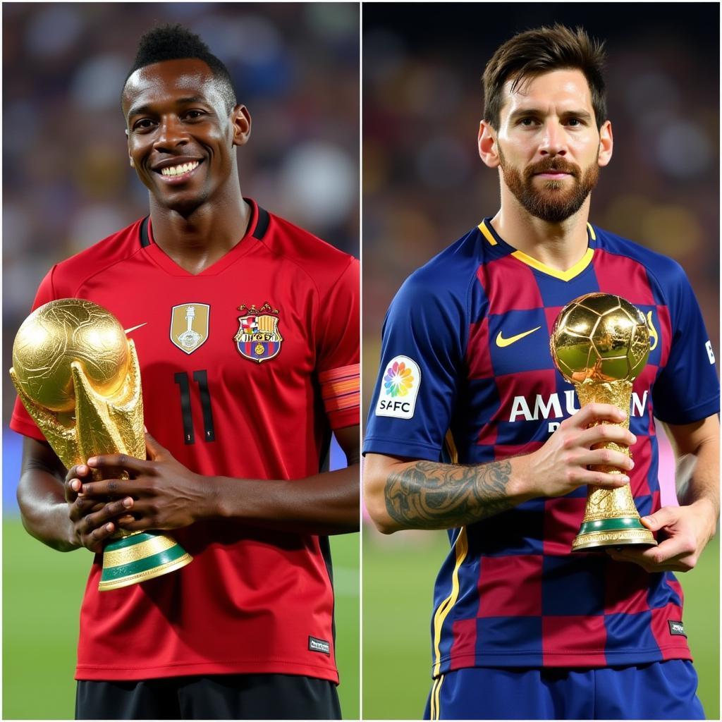 Mbappe và Messi cùng nâng cúp