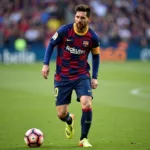 Messi trong đôi adidas Iniki 5923 trên sân cỏ