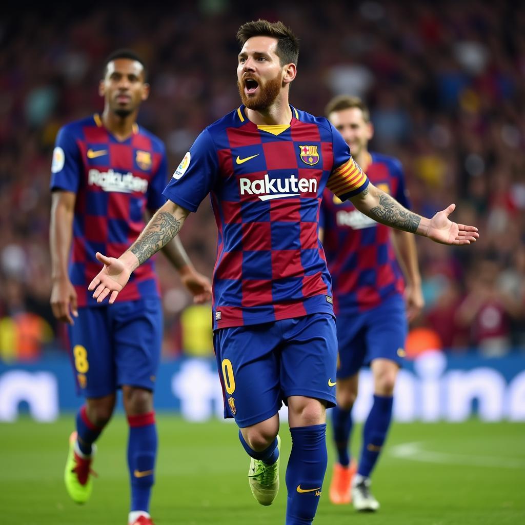 Messi ăn mừng bàn thắng quan trọng 2017-2018