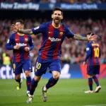 Messi ăn mừng bàn thắng quan trọng