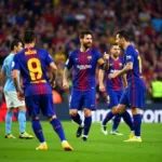 Messi ghi bàn cho Barcelona năm 2014