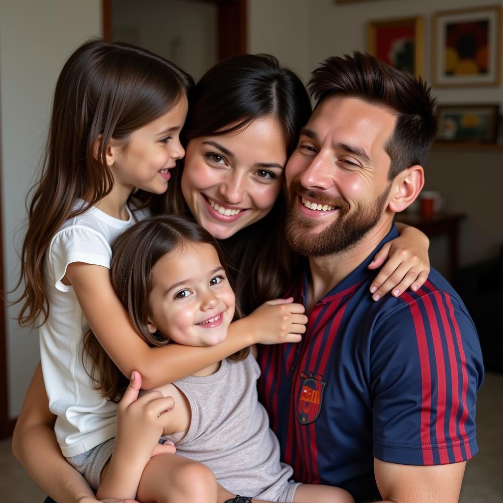 Messi bên gia đình hạnh phúc ấm áp