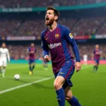 Messi ăn mừng bàn thắng trong PES 18