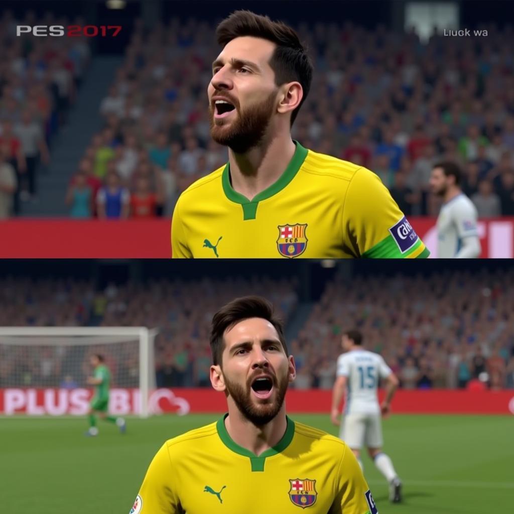 Messi Celebrating in PES 2017 with Custom Face