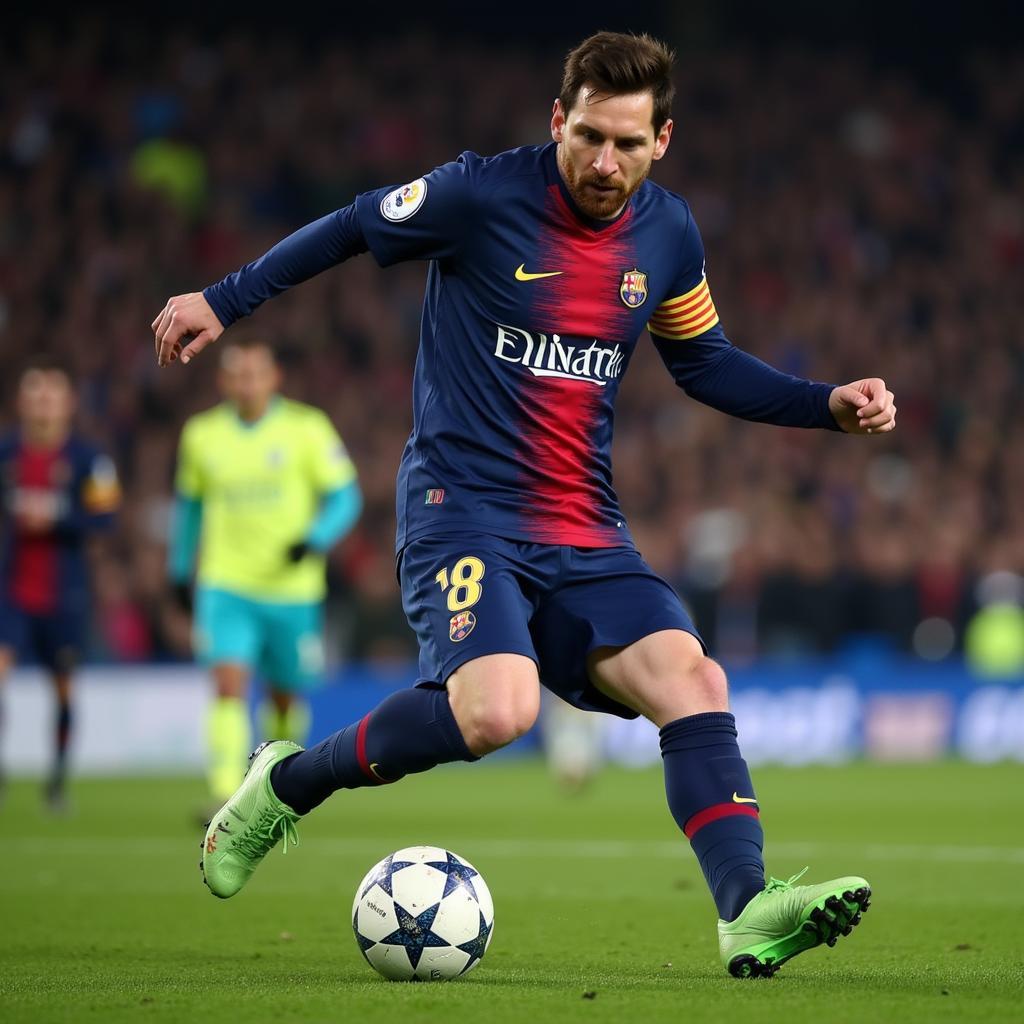 Messi Champions League PSG: Hình ảnh Messi trong màu áo PSG tại Champions League, thể hiện thử thách mới trong sự nghiệp của anh.