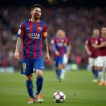 Messi chảy máu mũi trong trận đấu