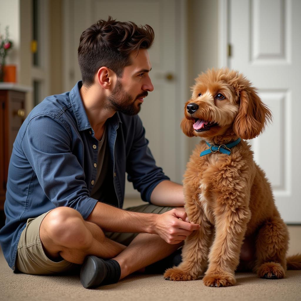 Lionel Messi và chú chó Toy Poodle Toby