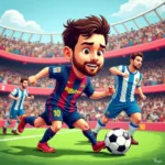 Messi chơi bóng hoạt hình