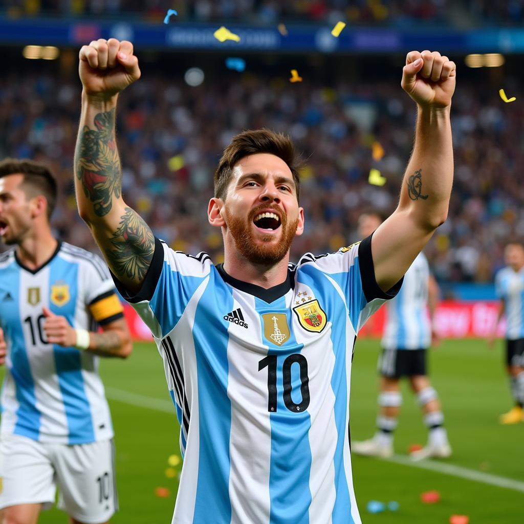 Messi ăn mừng chức vô địch Copa America