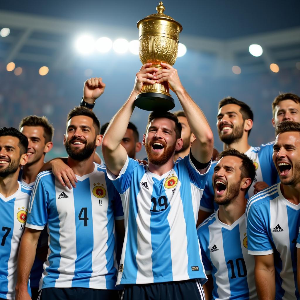 Messi cùng đội tuyển Argentina