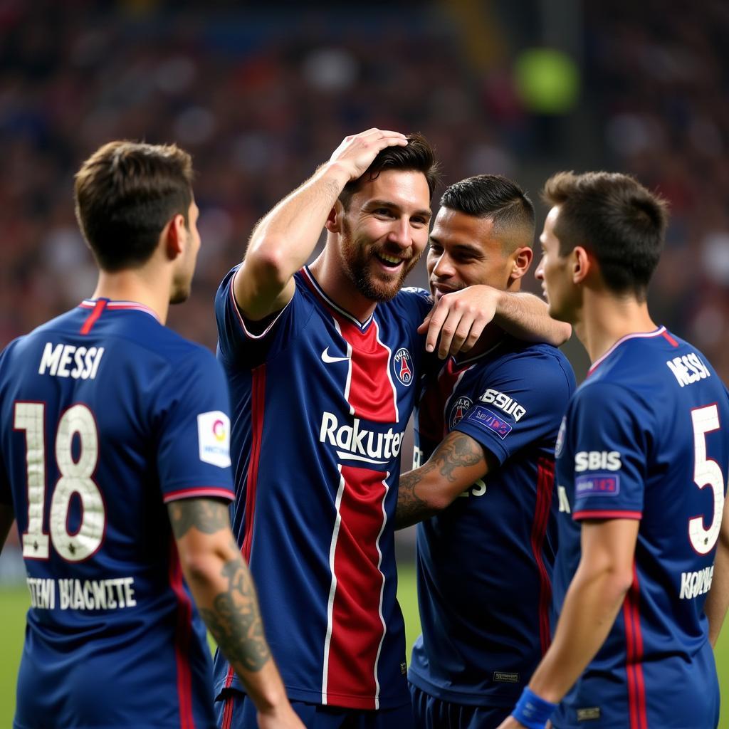 Messi cùng đồng đội tại PSG